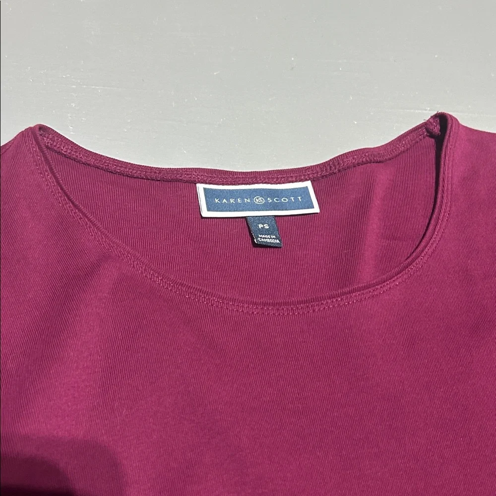 Karen Scott Plum Colored Long Sleeve Shirt (Women’s Petite Small) - Picture 5 of 7